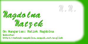 magdolna matzek business card